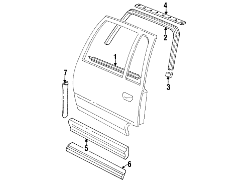 1998 Cadillac DeVille INSERT, Rear Side Door Diagram for 25655776