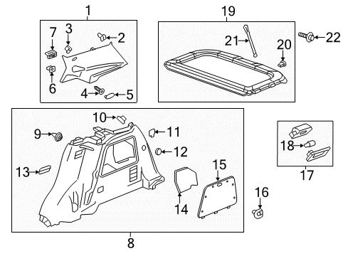 2021 Buick Encore Clip,Rear Seat Belt Stowage *Jet Black Diagram for 95458799