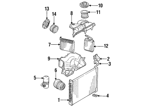 1986 Chevy El Camino Air Conditioner & Heater Components Diagram