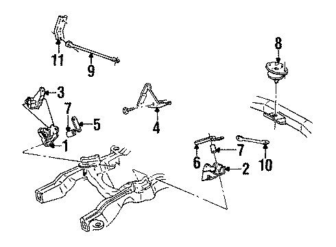 1993 Chevy S10 PLATE, Engine Mounting Diagram for 15531837