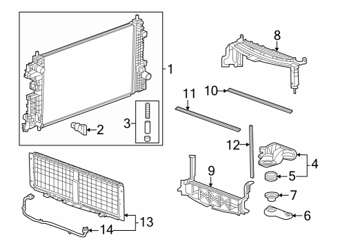 2024 Chevy Trax Radiator & Components Diagram