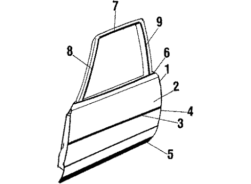 1987 Oldsmobile Cutlass Cruiser Molding,Front Side Door Window Belt Reveal Diagram for 20008304