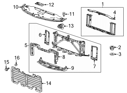 2017 Chevy Suburban Radiator Support Diagram