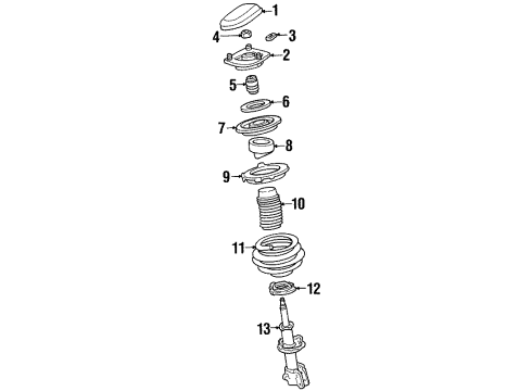 1998 Pontiac Bonneville Struts & Components - Front Diagram