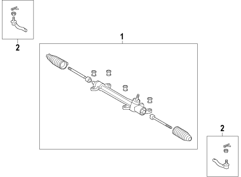 2009 Pontiac Vibe Steering Column & Wheel, Steering Gear & Linkage Diagram 3 - Thumbnail