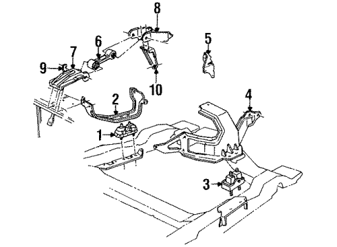 1988 Oldsmobile Cutlass Cruiser Bracket, Engine Mount Strut Diagram for 10066634