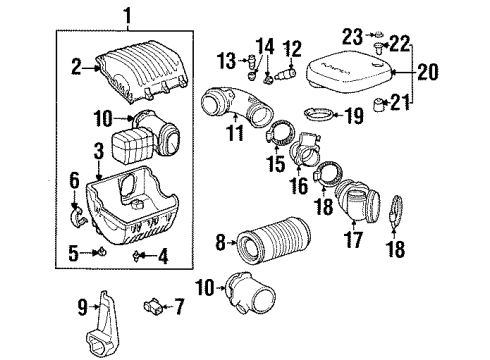 1996 GMC K2500 Suburban Indicator Assembly, Air Cleaner Air Restriction *Marked Print Diagram for 15063809