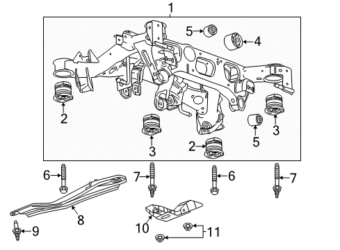 2014 Cadillac CTS Suspension Mounting - Rear Diagram