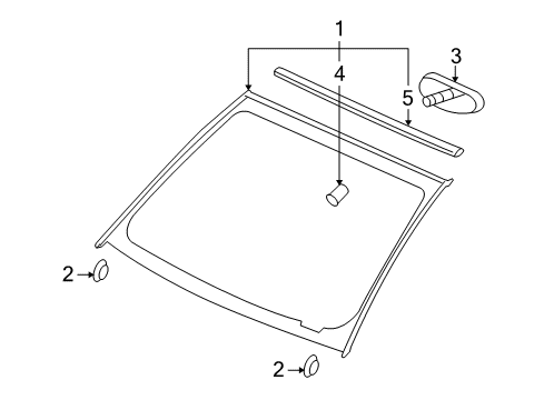 2009 Pontiac Torrent Windshield Glass, Reveal Moldings Diagram