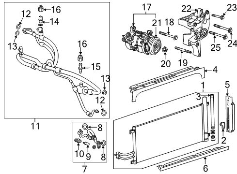 2017 GMC Sierra 1500 A/C Condenser, Compressor & Lines Diagram