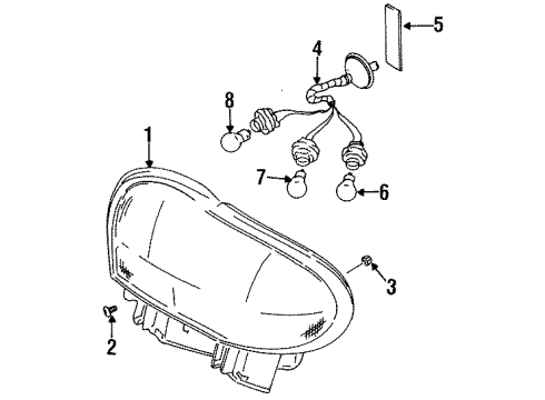 1998 Chevy Metro SOCKET,RR COMB LP(W/WIRE) Diagram for 91171269