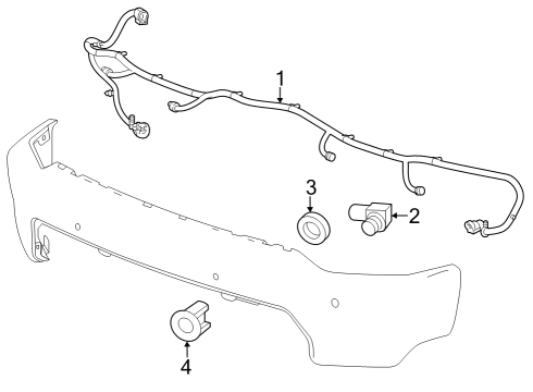 2024 Chevy Silverado 3500 HD Electrical Components - Front Bumper Diagram