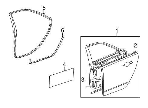 2010 Cadillac CTS Door Assembly, Rear Side Diagram for 15880692