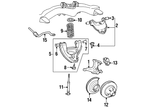 1996 Chevy Tahoe Front Shock Absorber Assembly Diagram for 22064841