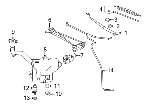 2016 Chevy Corvette Transmission Assembly, Windshield Wiper Diagram for 22873152