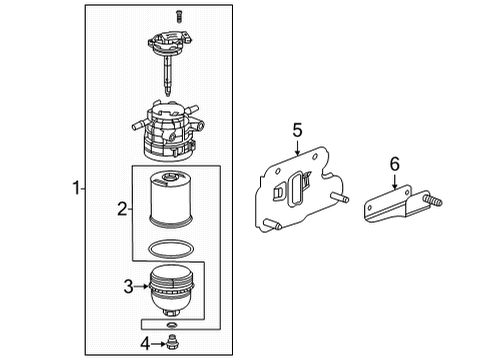 2020 Chevy Silverado 3500 HD Plug, Fuel Fltr Drn Diagram for 84019468