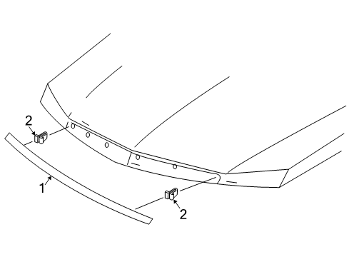 2004 Cadillac SRX Exterior Trim - Hood Diagram