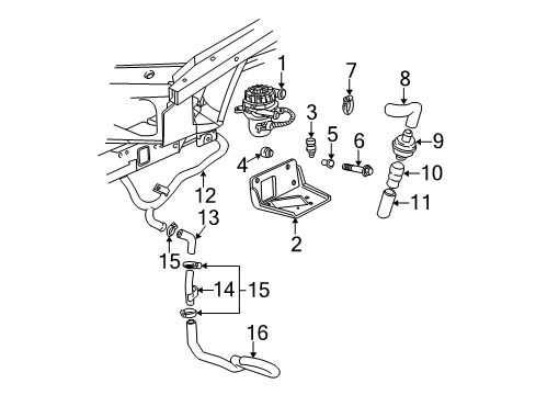 2001 Chevy Monte Carlo Hose, Secondary Air Injection Pump Diagram for 24508295