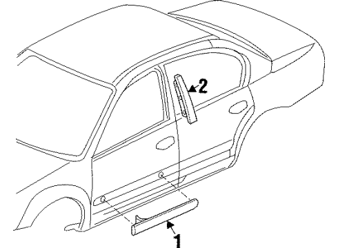 1998 Oldsmobile Cutlass Exterior Trim - Front Door Diagram