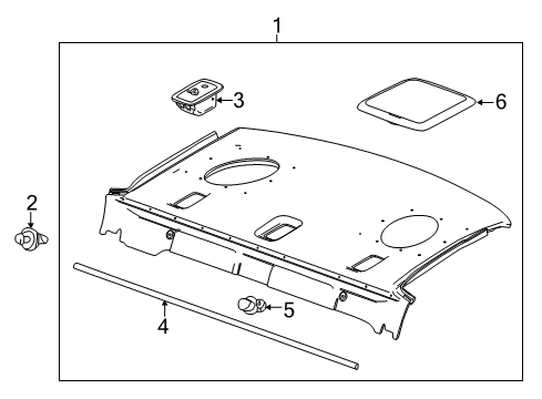 2014 Chevy Malibu Trim Assembly, Rear Window Panel *Black Diagram for 23458795