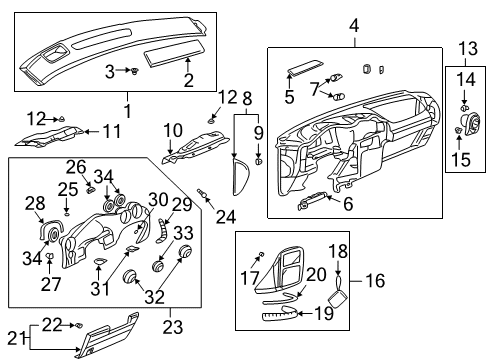 2001 Pontiac Aztek Plate Assembly, Instrument Panel Accessory Trim *Ebony Diagram for 10430071