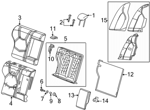 2020 Cadillac CT5 Cover Assembly, R/Seat Bk *Black/Cinnamt Diagram for 84767184