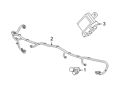 2022 GMC Yukon XL Parking Aid Diagram 1 - Thumbnail