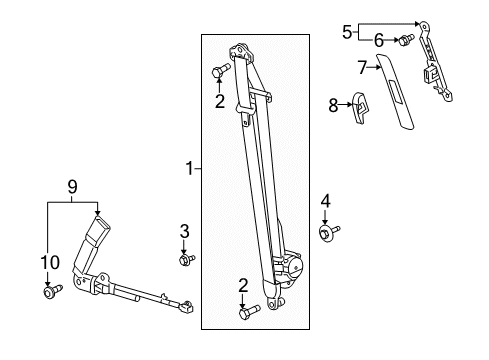 2009 Saturn Vue Seat Belt Diagram 1 - Thumbnail