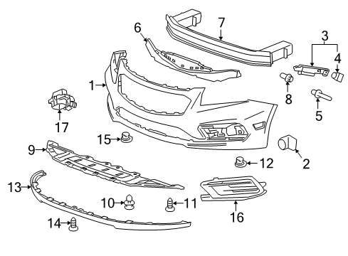 2016 Chevy Cruze Limited Front Bumper Diagram 3 - Thumbnail