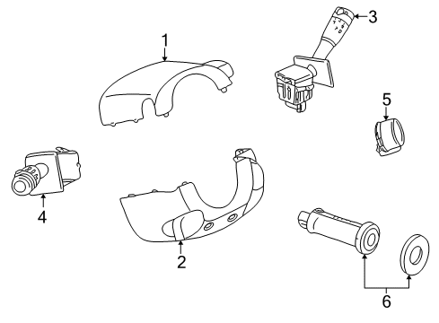 2007 Saturn Vue Shroud, Switches & Levers Diagram 2 - Thumbnail