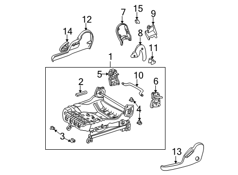 2003 Pontiac Vibe Protector,Driver Seat Cushion Pad Diagram for 88972326