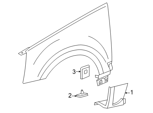 2005 Cadillac SRX Exterior Trim - Fender Diagram