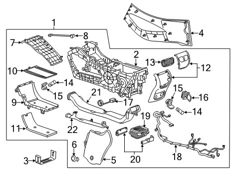 2019 Buick LaCrosse Panel Assembly, Front Floor Console Extension *Black Diagram for 26695726