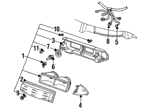 1993 Buick Skylark Headlamps, Electrical Diagram