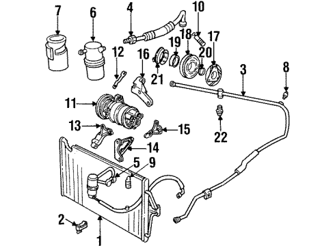 1997 Cadillac DeVille A/C Condenser, Compressor & Lines Diagram