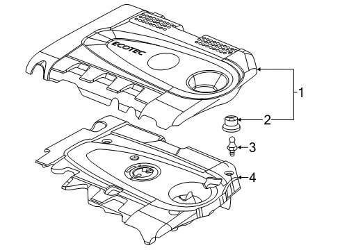 2015 Chevy Cruze Foam, Engine Sight Shield Insulator Diagram for 55582597