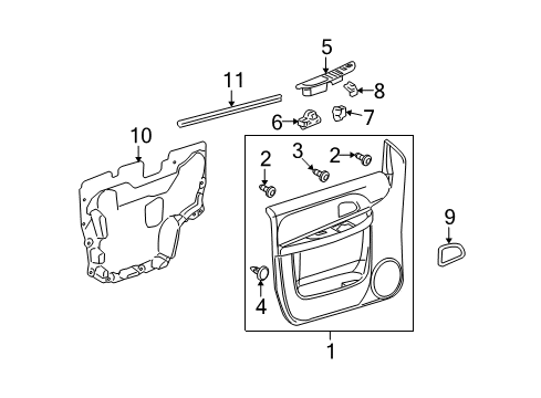 2005 Chevy Uplander DEFLECTOR, Door Trim/Access Diagram for 15872850