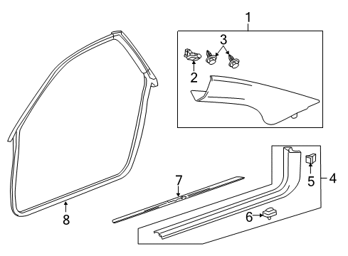 2014 Cadillac CTS Plate Assembly, Front Side Door Sill Trim Diagram for 25972005