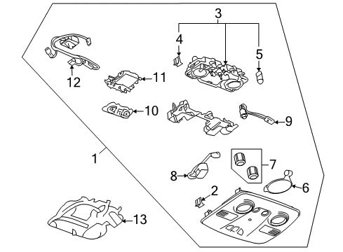 2009 Buick Enclave Overhead Console Diagram 1 - Thumbnail