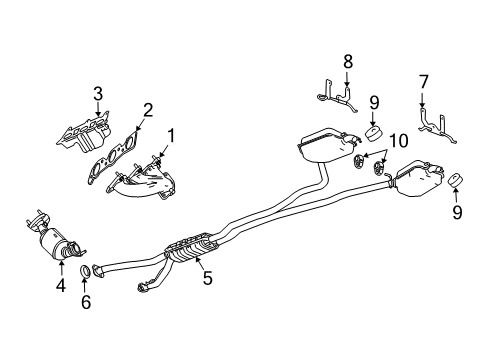 2007 Cadillac CTS Exhaust Muffler (W/Resonator,Exhaust & Tail Pipe) *Code Je,4217 Diagram for 25766060