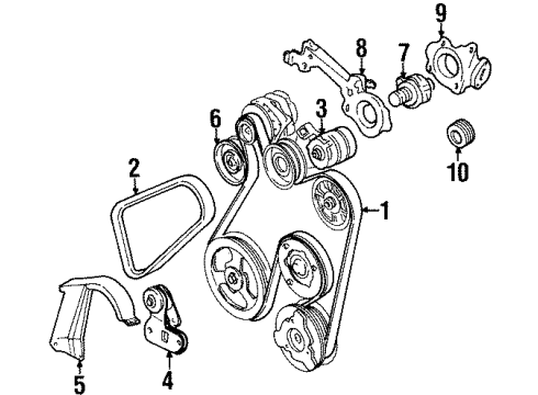 1994 Cadillac Eldorado Water Pump, Belts & Pulleys Diagram