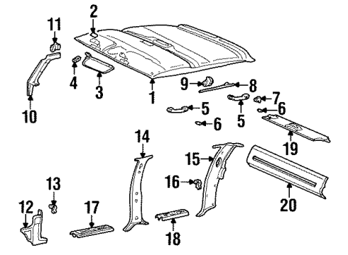 1993 GMC C2500 Interior Trim - Cab Diagram 3 - Thumbnail