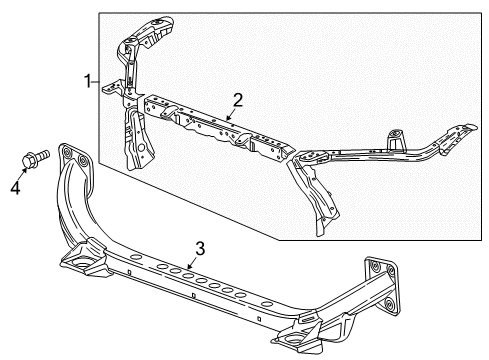 2018 Cadillac XT5 Radiator Support Diagram