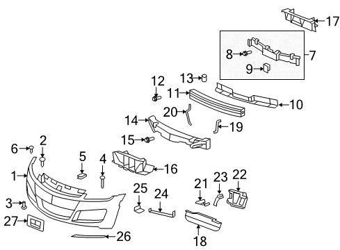 2010 Saturn Sky Bracket Assembly, Front Bumper Fascia (L.H.) Diagram for 25798820