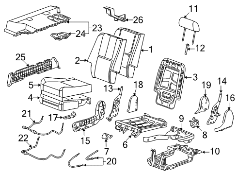 2011 Chevy Tahoe Cover, Rear Seat Cushion *Cocoa Diagram for 20789580