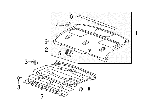 2008 Chevy Malibu Interior Trim - Rear Body Diagram 1 - Thumbnail