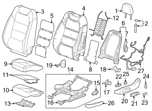 2024 Chevy Trax Frame Assembly, F/Seat Bk Diagram for 13526532