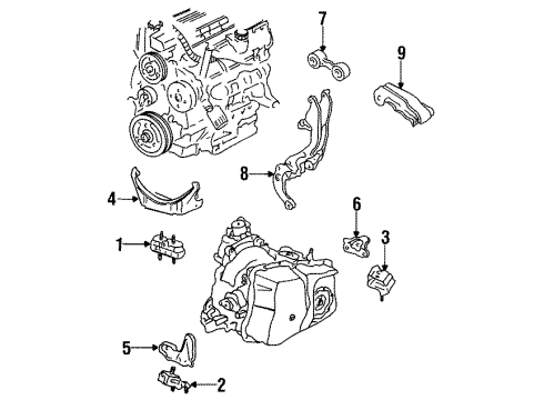 1994 Oldsmobile Cutlass Cruiser Engine & Trans Mounting Diagram