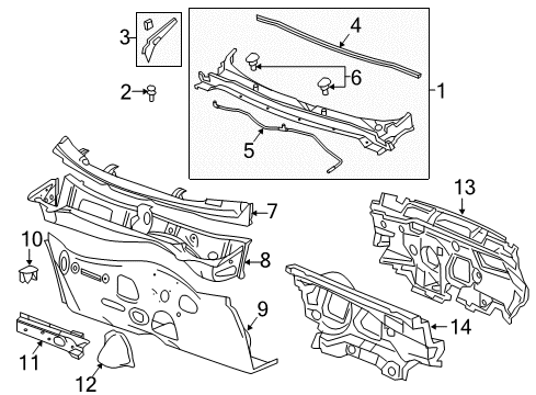 2018 GMC Terrain Extension Assembly, Air Inl Grl Pnl Diagram for 84416168