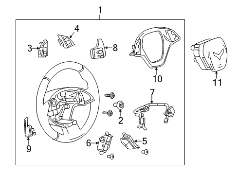 2015 Chevy Corvette WHEEL ASM-STRG *BLACK Diagram for 84805025